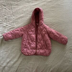 Zara pink lightweight puffer jacket size 3-4T